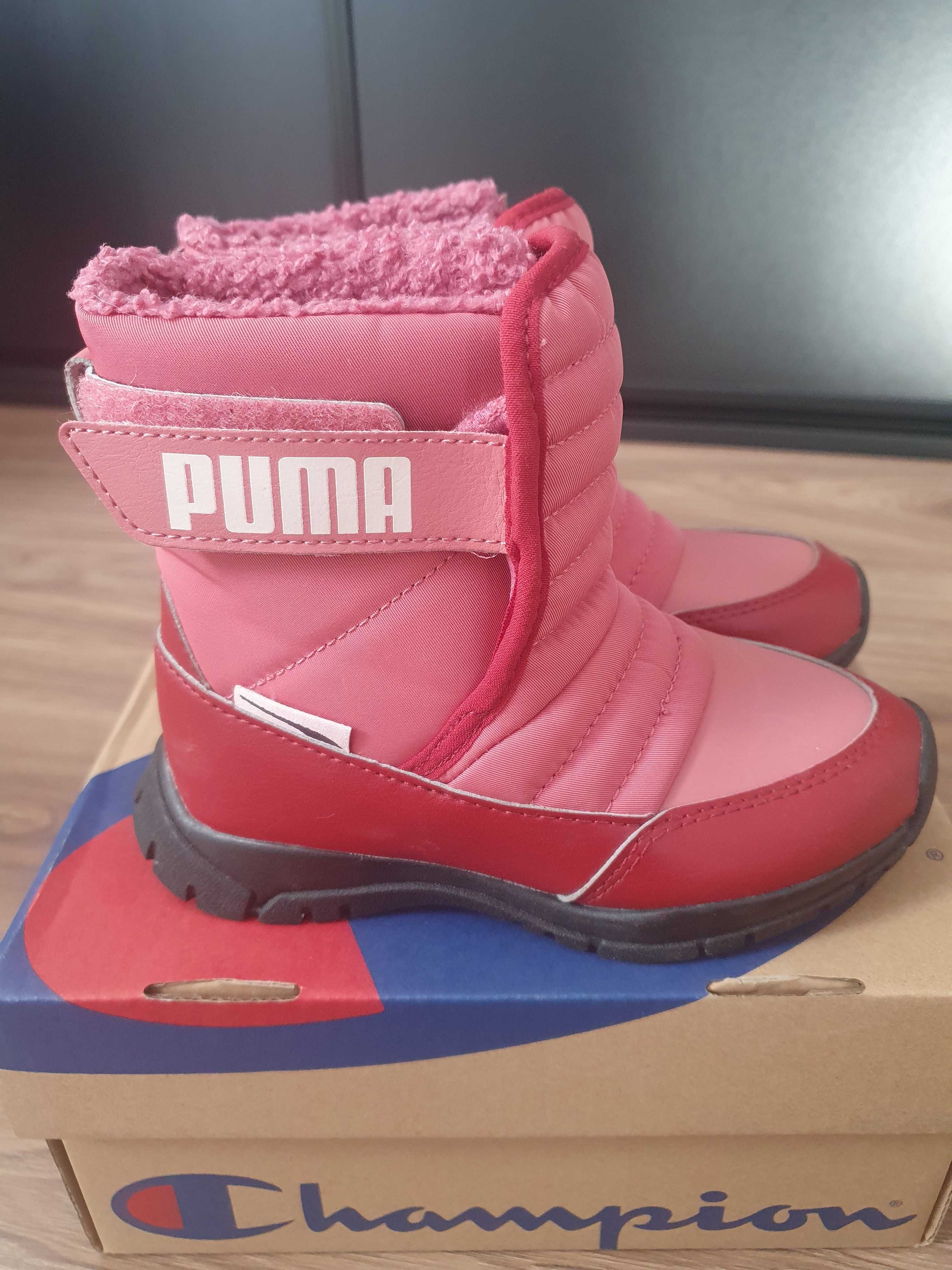 Buty, śniegowce Puma, różowe, dziewczęce, rozmiar eur 27.5, uk 9.5