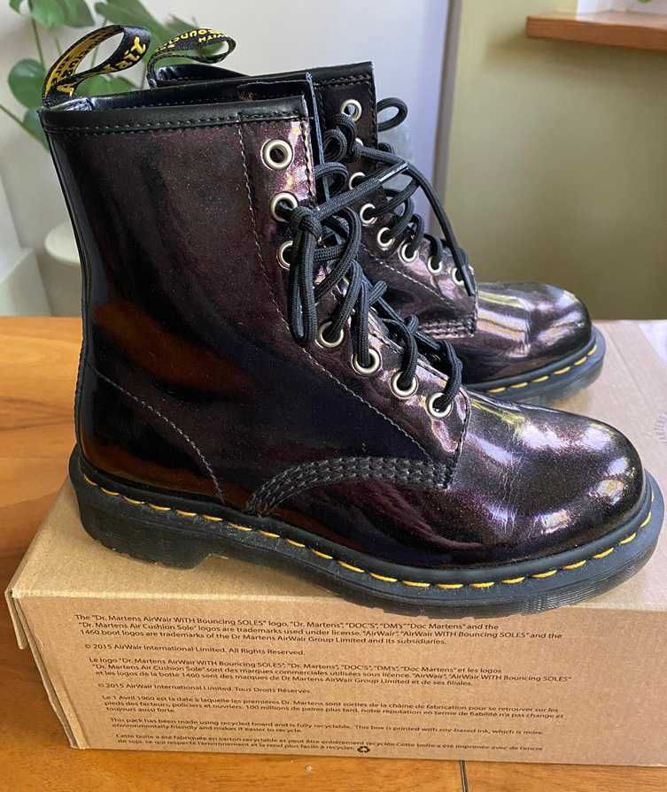 Dr. Martens Air Wair 1460, lakierowane, rozmiar 38, fioletowe