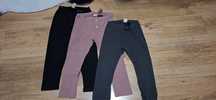 Leginsy 3 pary h&m 104 dziewczynka prążkowane ocieplane