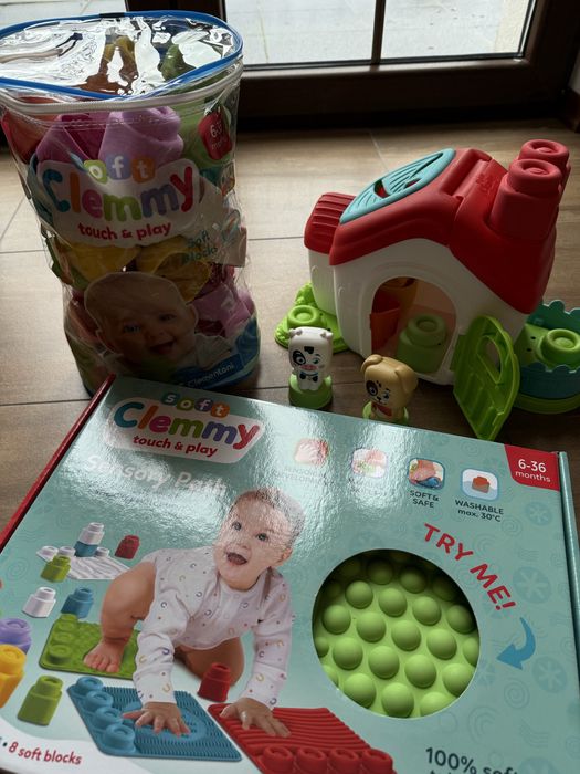ZESTAW SUPER klocki miękkie Clemmentony Clemmy JAK NOWE na prezent