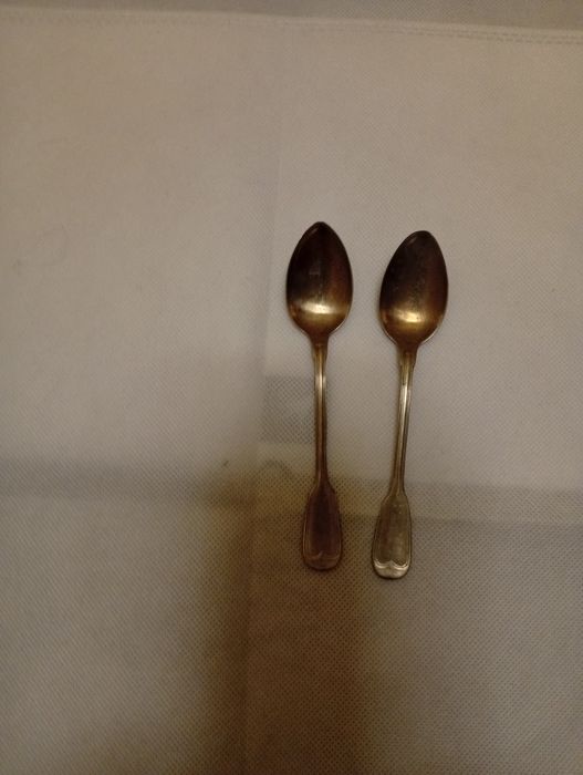 Par de colheres de chá em alpaca