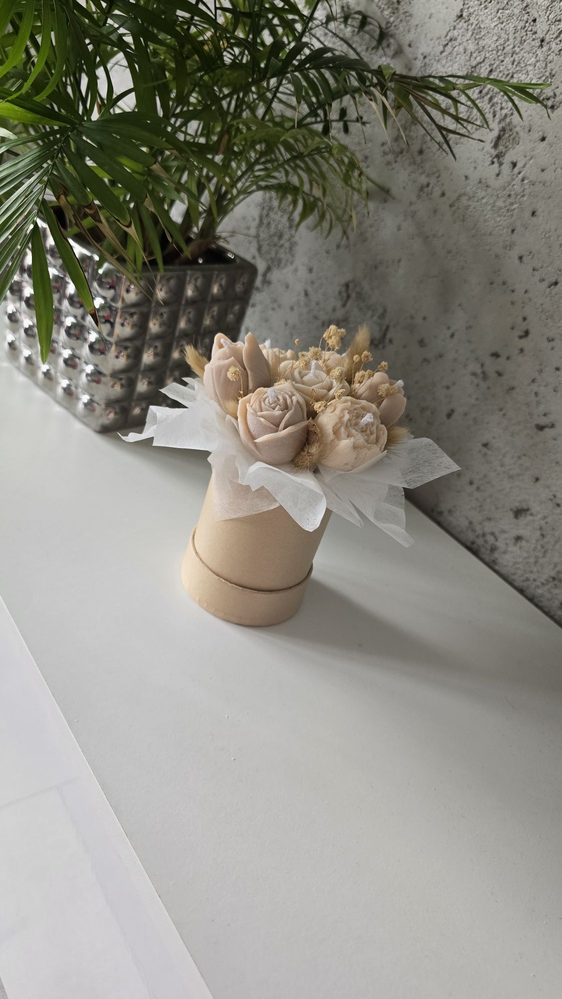 Flowerbox ze świec sojowych. Prezent, upominek, dzień mamy