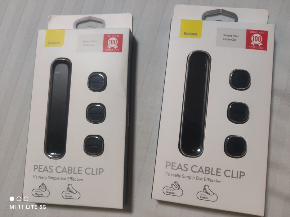 Zestaw 2szt Baseus Magnetyczny Organizer Do Kabli Peas Cable Clip nowe