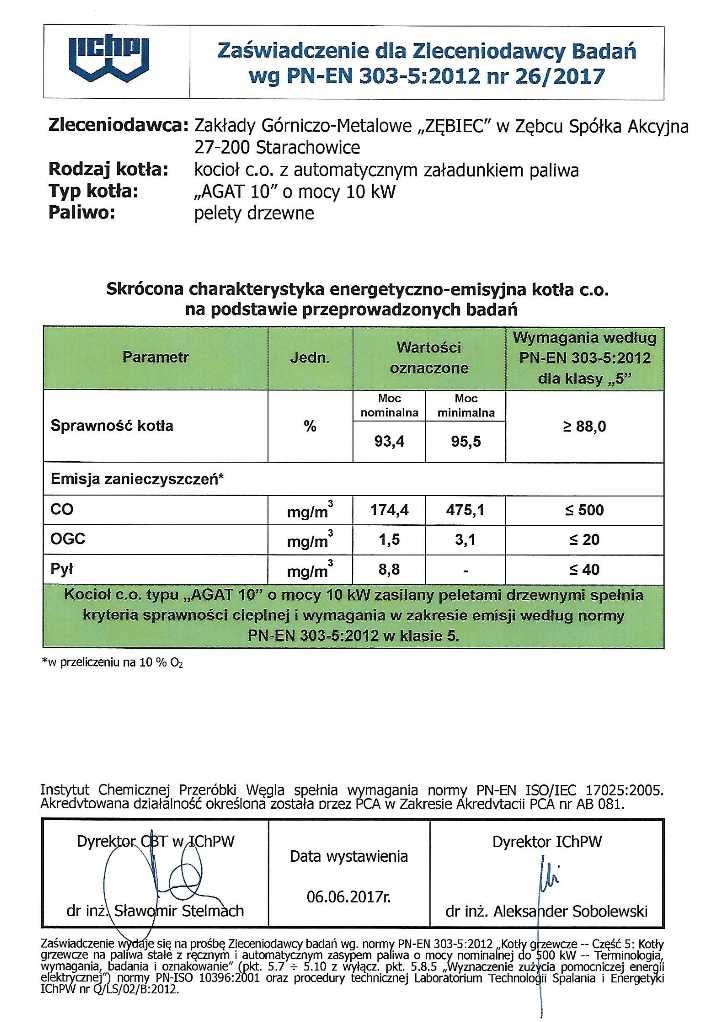 Kocioł, piec na pelet Zębiec AGAT LKP 10 kW - 5 klasa - Ecodesign