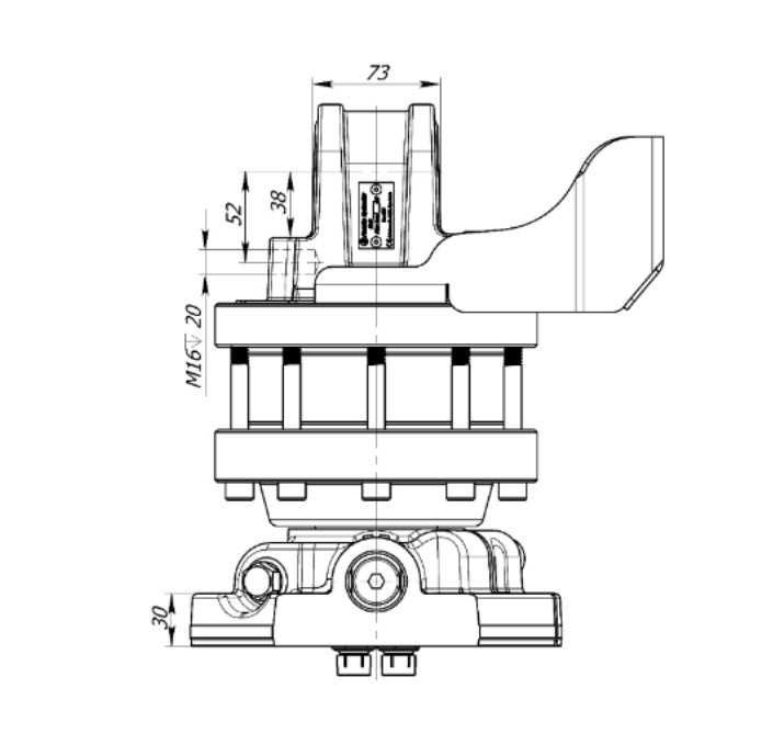 Rotator 5.5T Hydrauliczny/  Flansza / rozstaw 173 mm / wysoka osłona