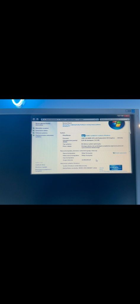 Komputer sparwny z legalnym Windowsem AMD 111GB