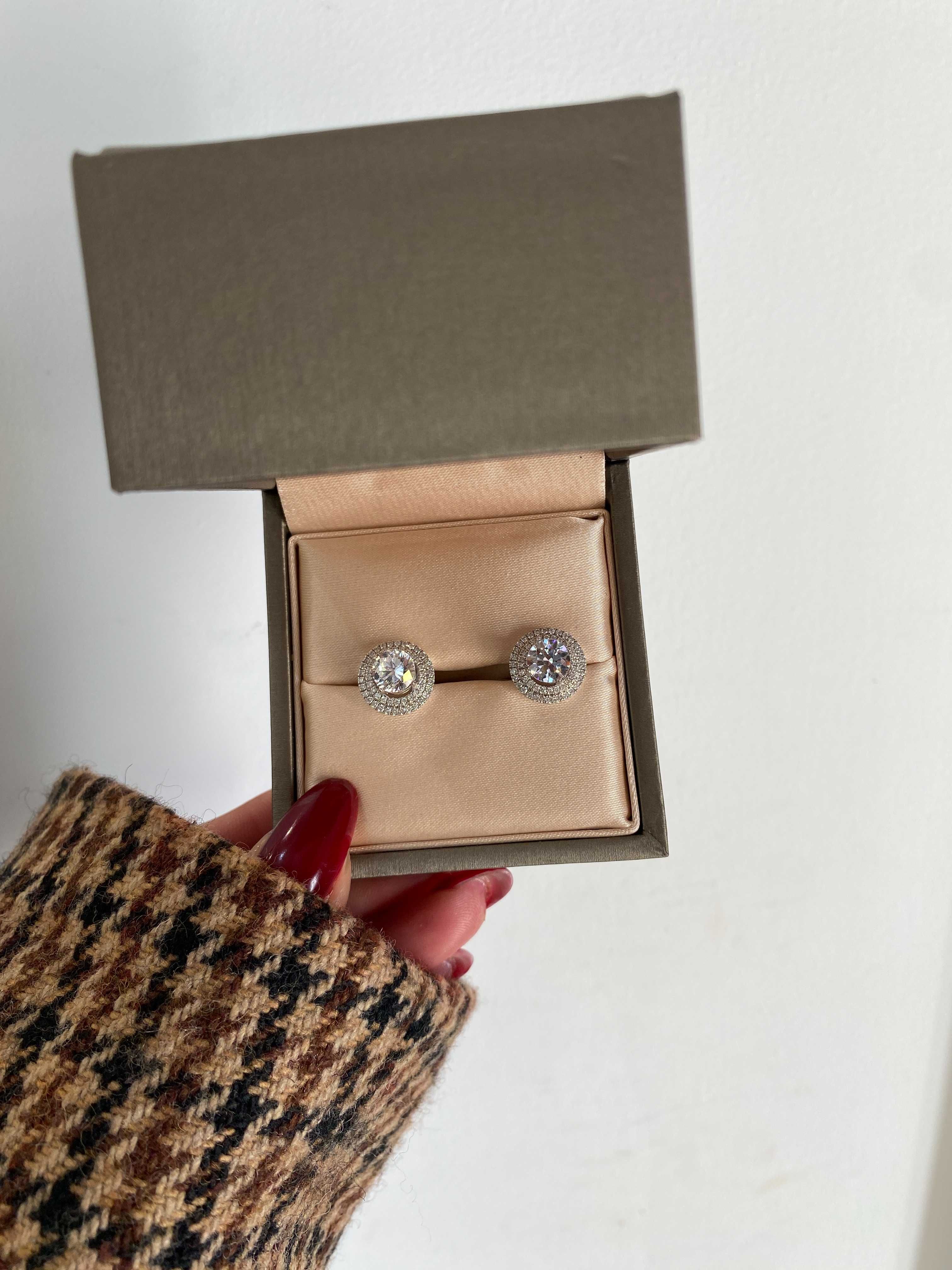 Kolczyki HALO z diamentami 2.52 CT VVS1/H Certyfikat IGI