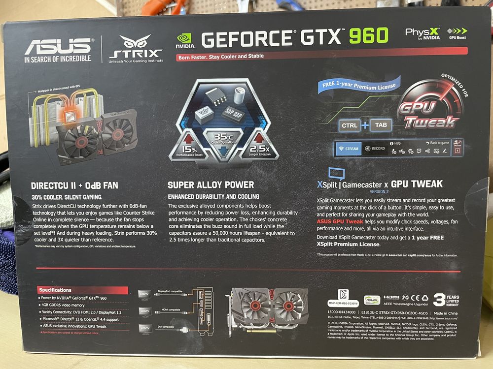 Asus Strix Nvidia GTX960 4GB DDR5