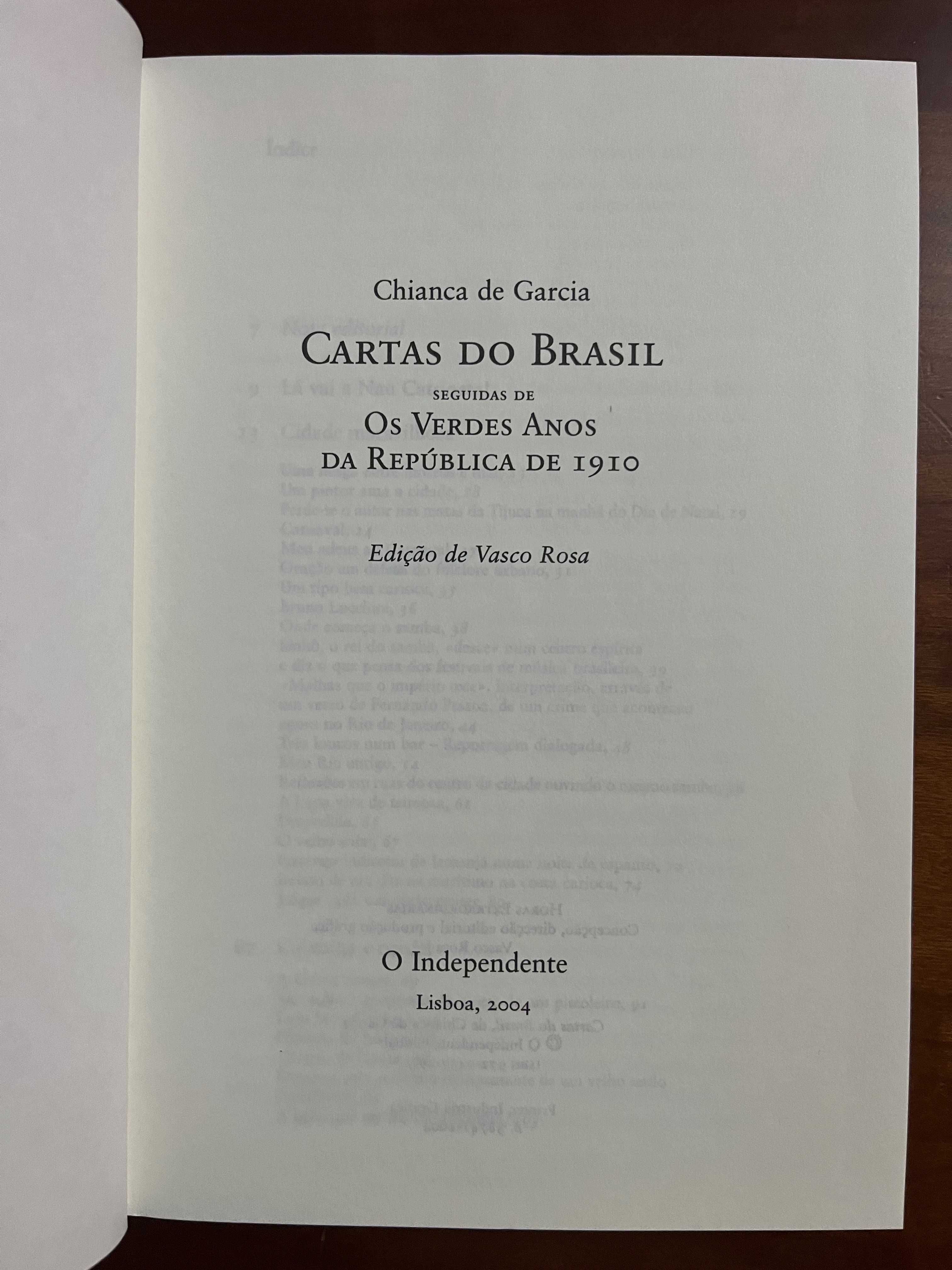 Livro "Cartas do Brasil" Coleção "Horas Extraordinárias"-Independente