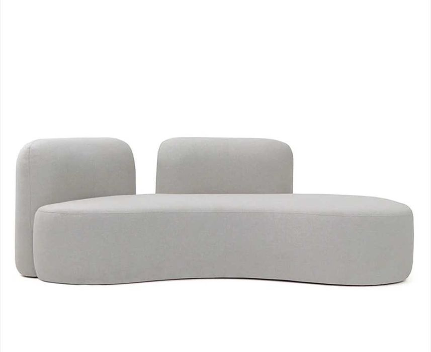 Sofá curvo cinza