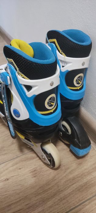 Rolki 35-38 czarny biały niebieski żółty