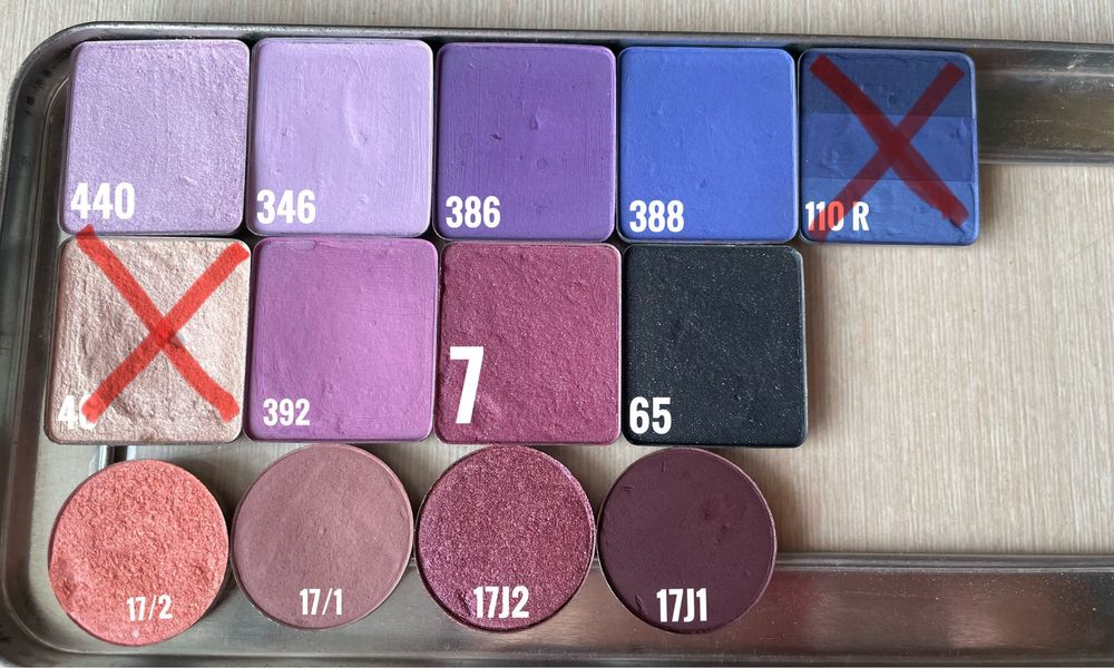 Рефилы теней Inglot, Colorpop и перламутровый пигмент NYX