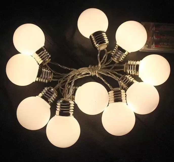 Girlanda solarna ogrodowa, Żarówki Lampki 10 LED + Panel słoneczny