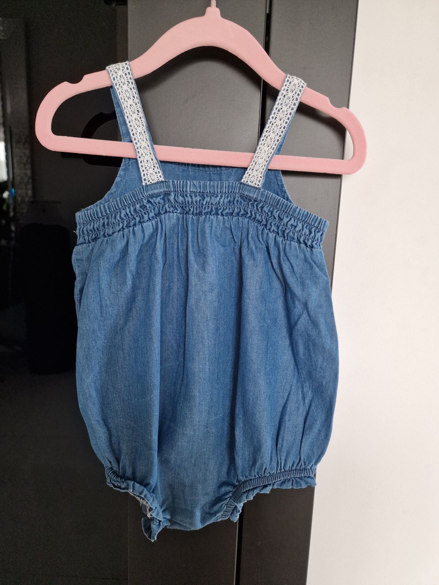 Rampers body Baby UK 86 92 koronka jeansowy