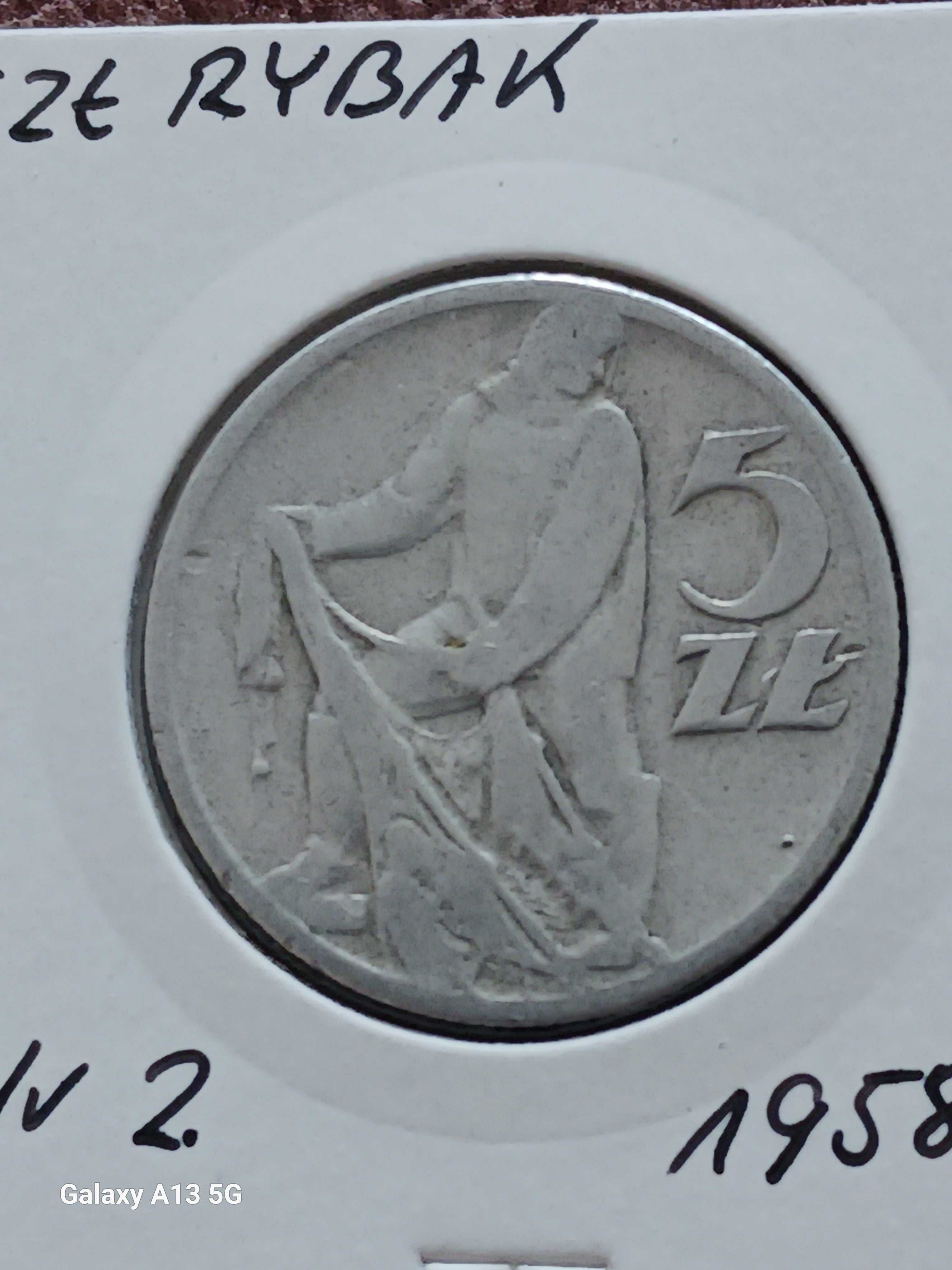 5 Złotych Rybak 1958 r. - nr 2 - Ładne - rzadkie