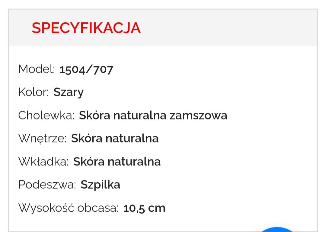 Czółenka szpilki Sala 1504 rozmiar 38