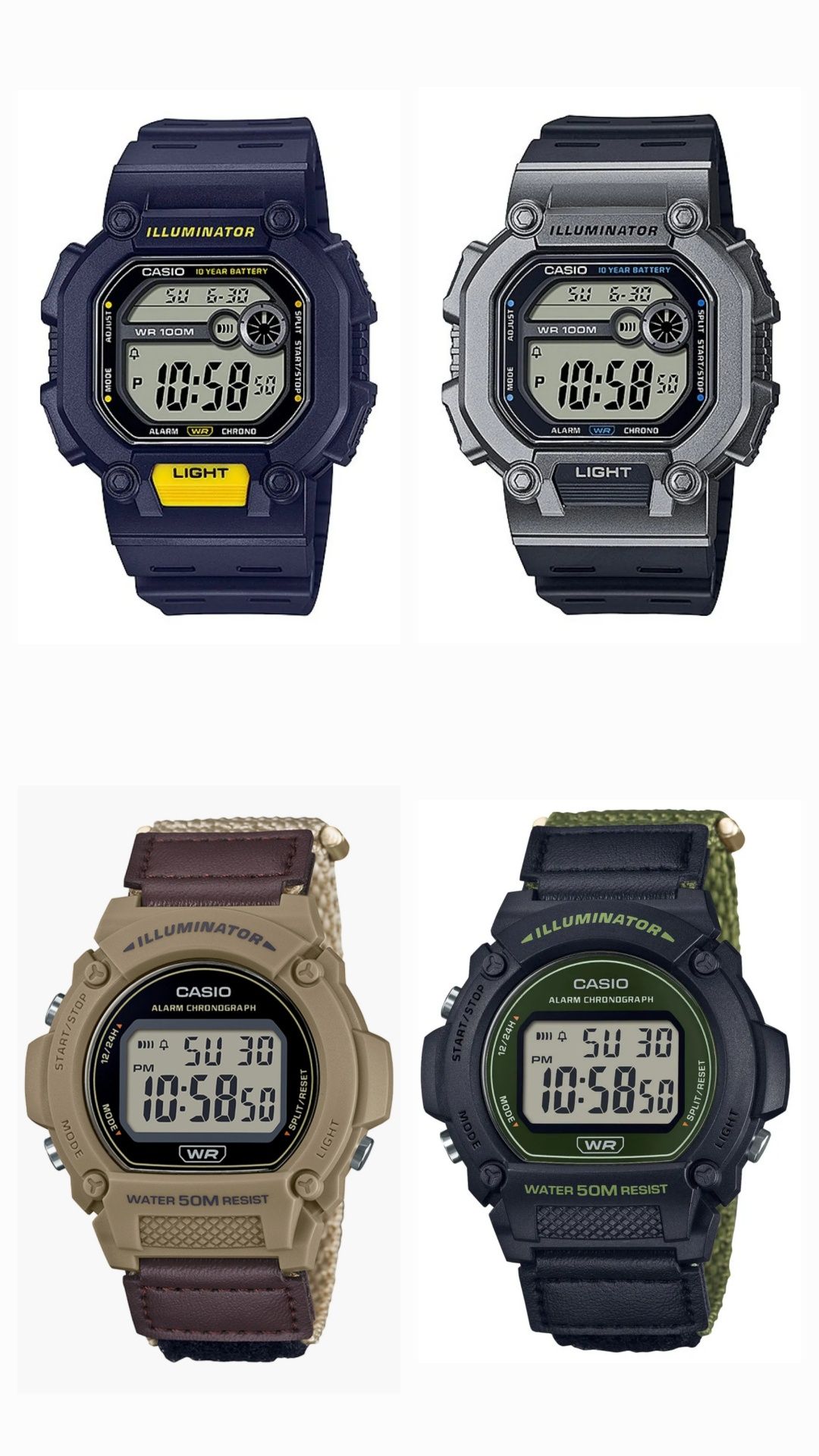 Годинники Casio W-737, Casio W-219HB. Оригінал.