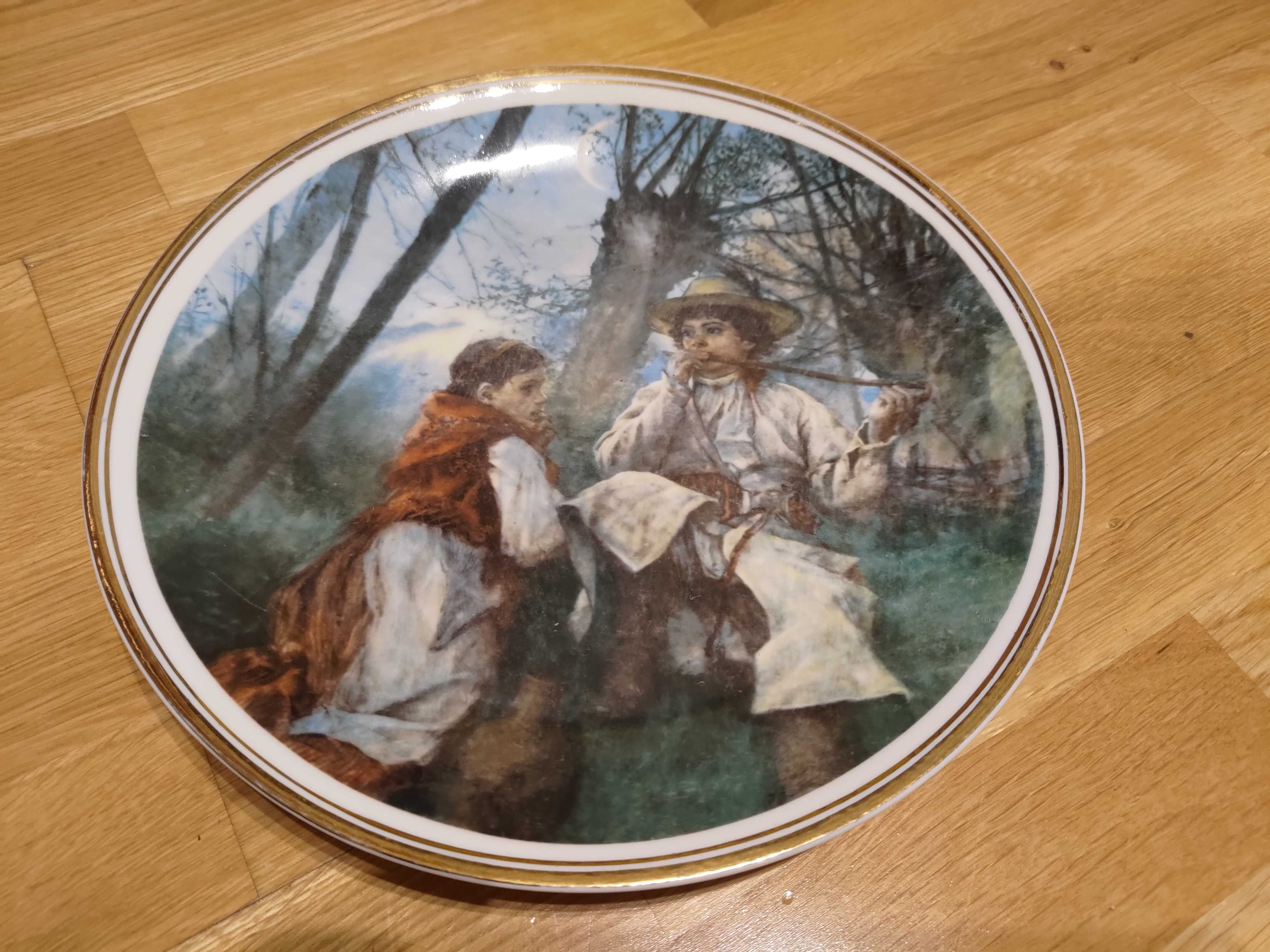 Porcelanowy talerz Sielanka Witold Pruszkowski kolekcjonerski vintage