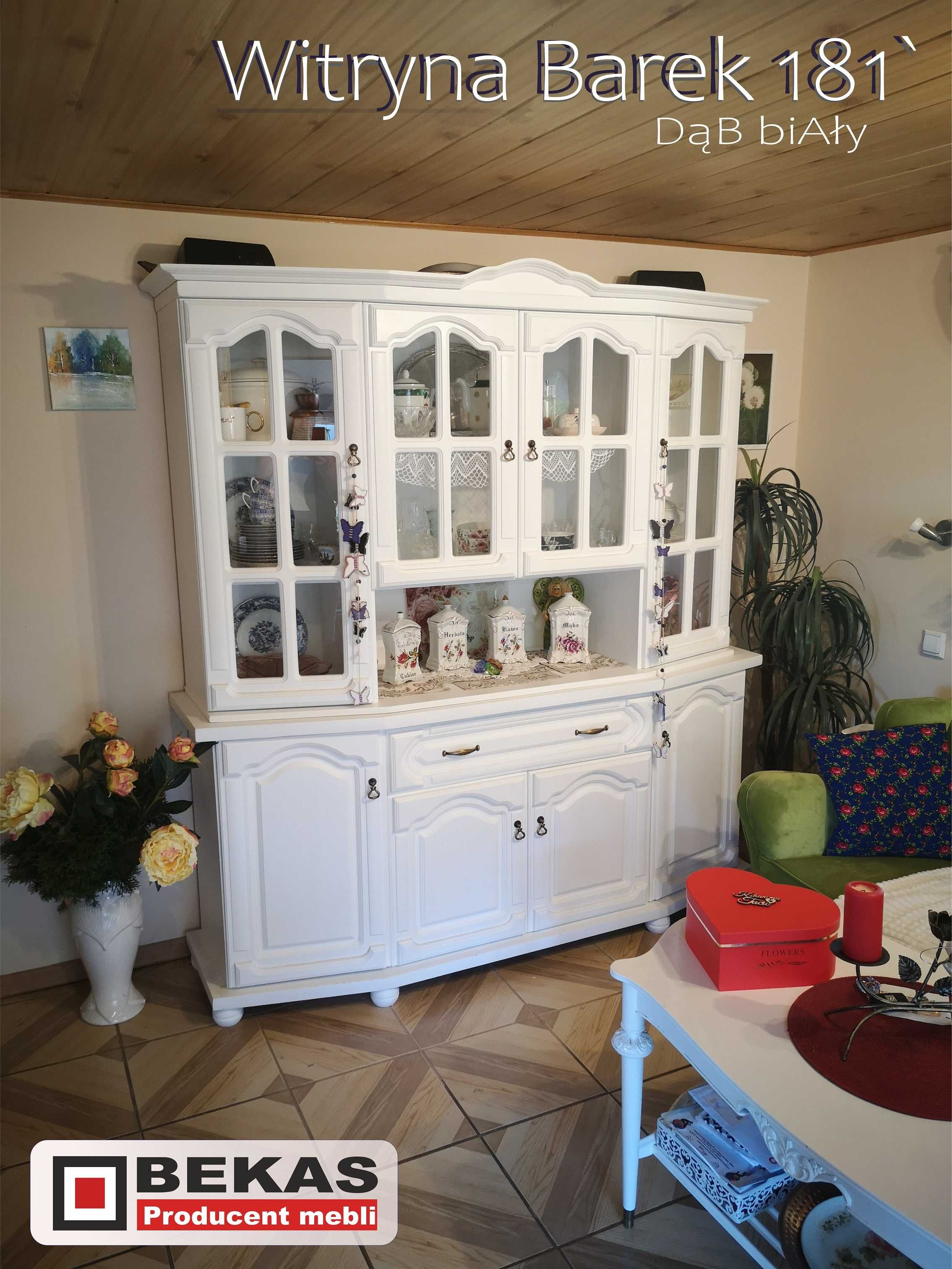 Promocja Stylowa Witryna 181 Barek Prowansalski Dąb Lakierowany Bekas