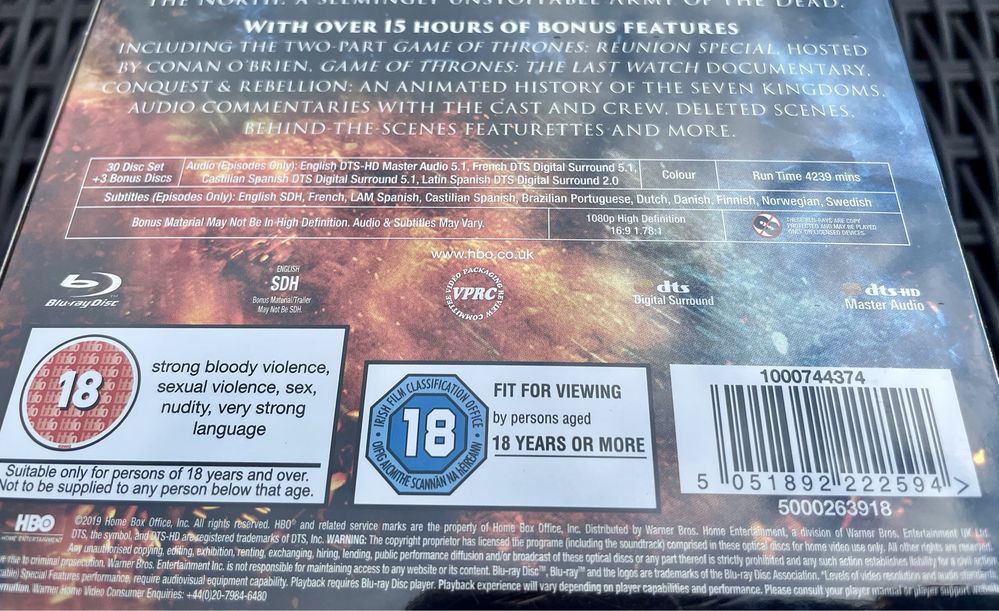 Game Of Thrones: The Complete Series 1-8 Blu-Ray