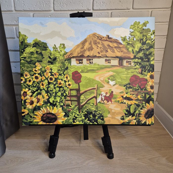 Картина Українська хатинка по номерах розфарбована 40х50

Жанр - карти