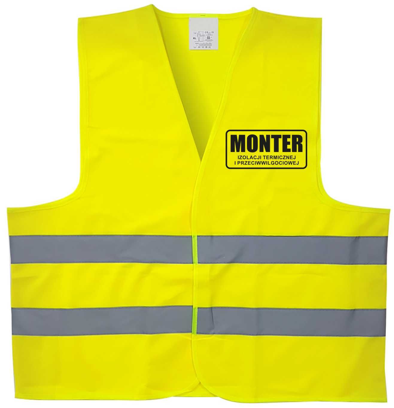 kamizelka odblaskowa z nadrukiem monter izolacji termicznej