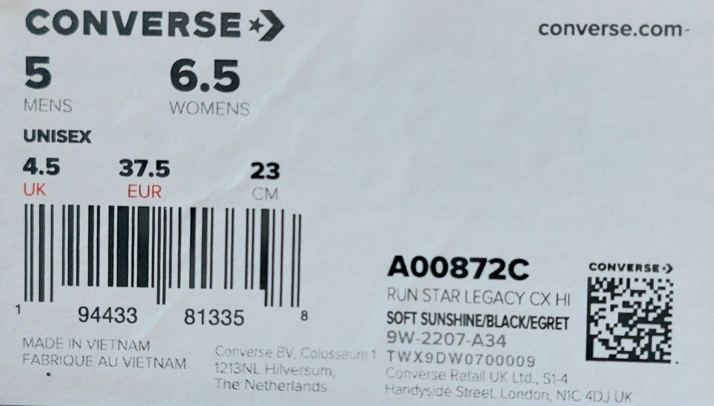 Converse Trampki Buty Converse Run Star Legacy Hi A00872c r. 38 24cm