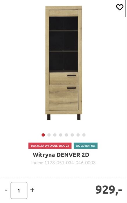 Szafka RTV + Komoda + Witryna „Denver” AGATA MEBLE