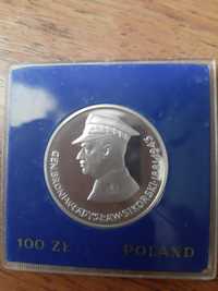 Moneta  kolekcjonerska 100zł  Władysław  Sikorski