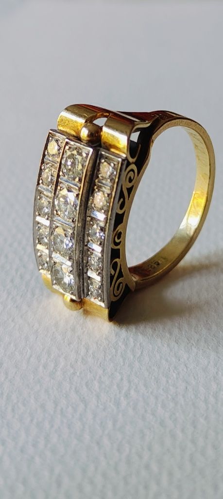 Pierścionek, złoto 14k, naturalne brylanty 1,25ct.