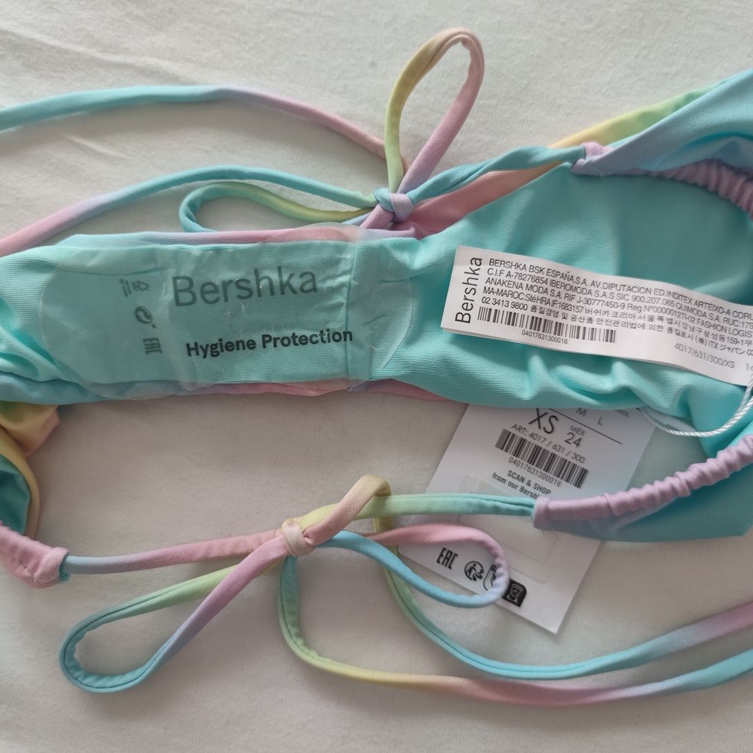 Śliczne pastelowe ombre bikini Bershka z koralikami. Nowe 50 zł TANIEJ