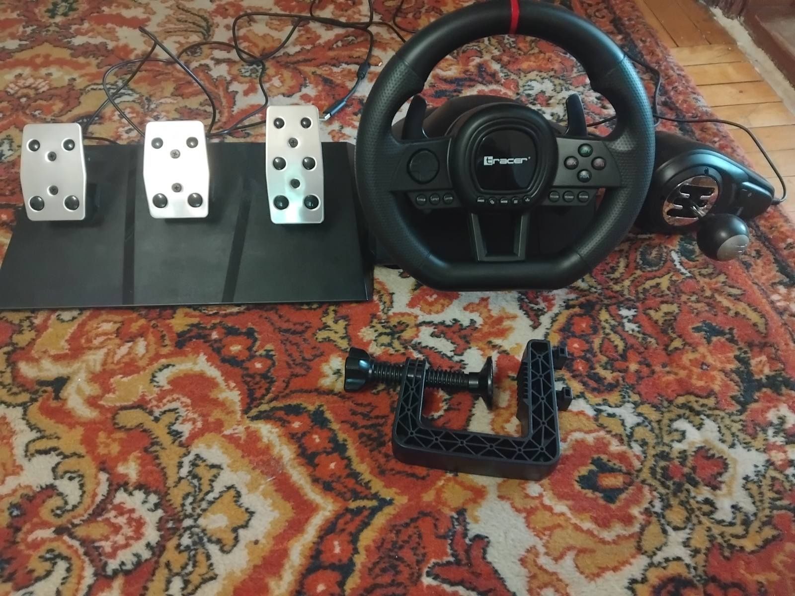 Ігрове кермо з педалями та коробкою передач Tracer SimRacer 6in1