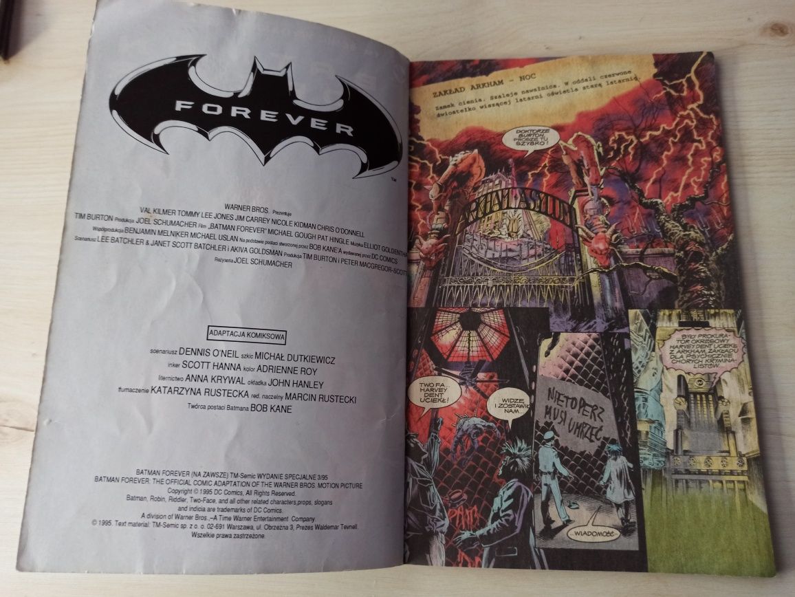 Komiks Batman Forever wydanie specjalne nr 3/95