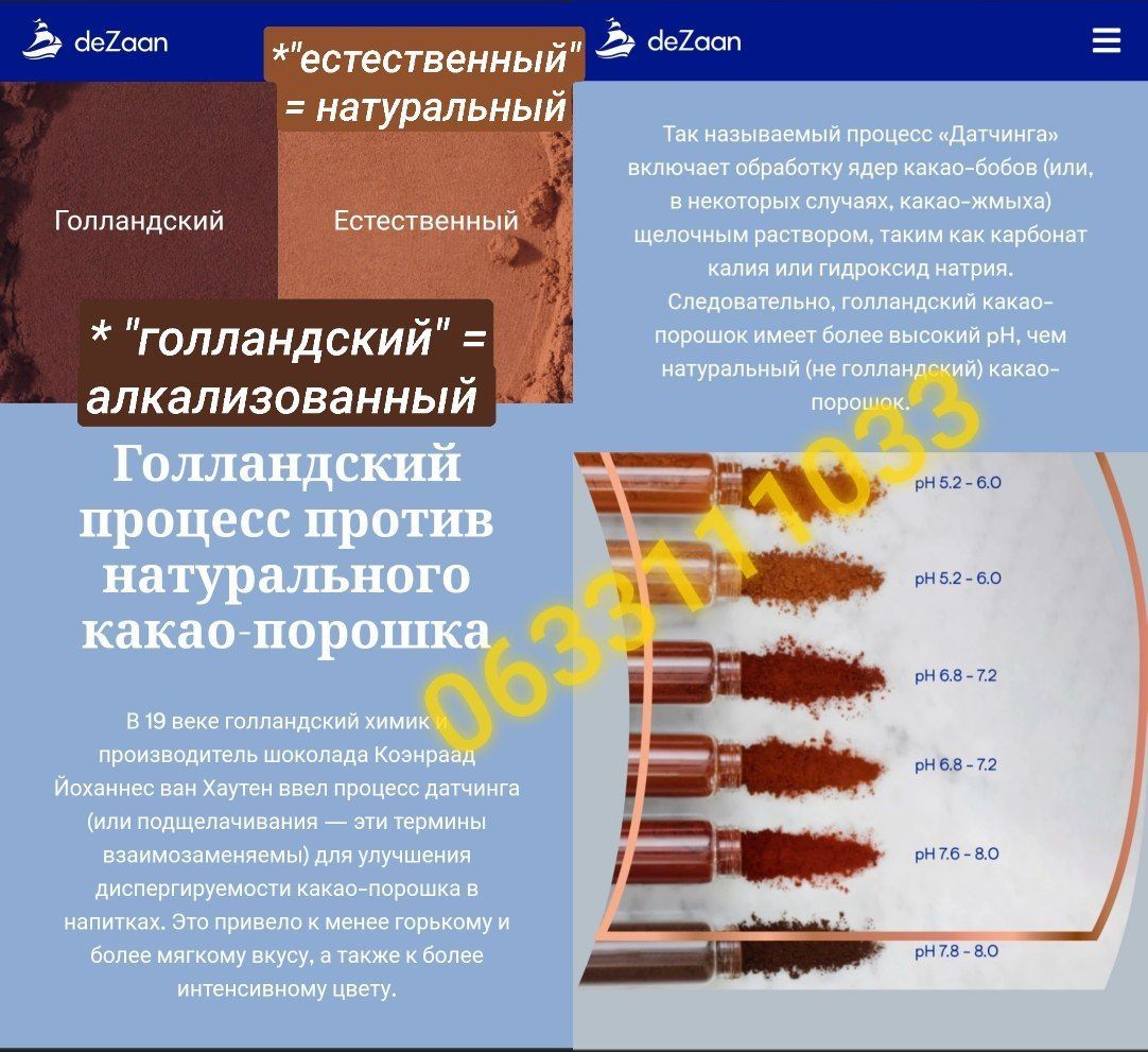 1кг Какао алкализованное 10-12% deZaan, Olam