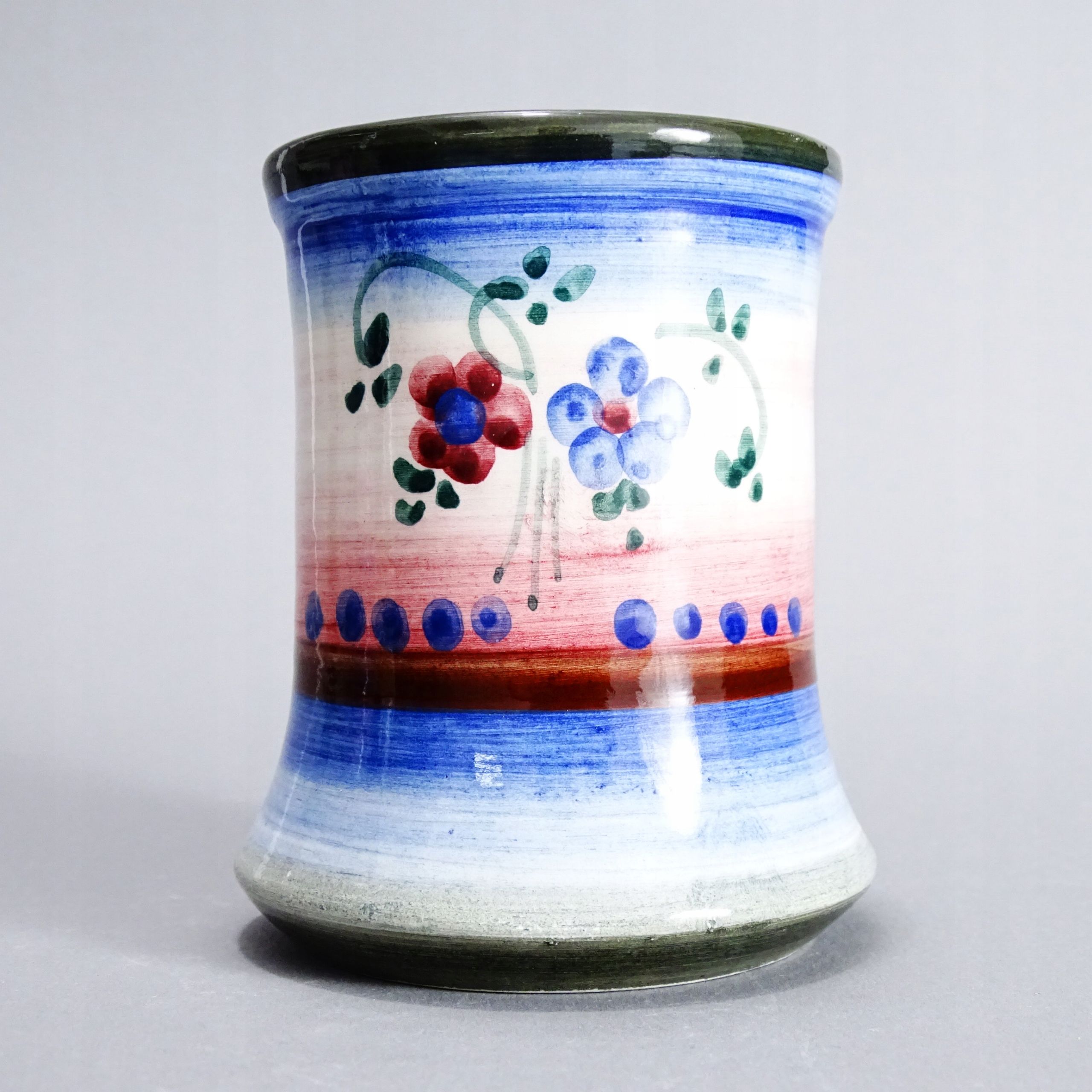 ręcznie malowany ceramiczny pojemnik kubek wazonik