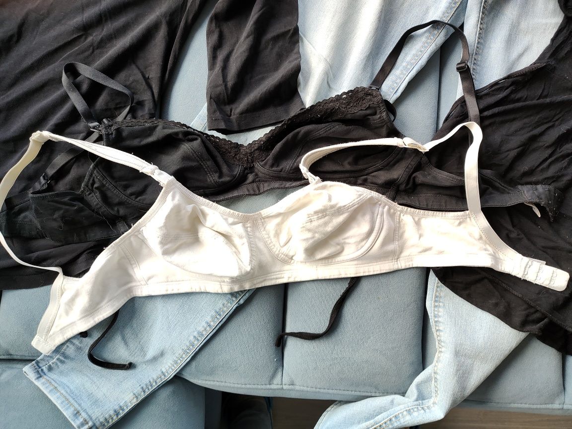 Zestaw ubrań ciążowych M/L spodnie bluzka stanik do karmienia