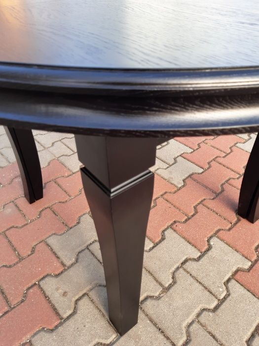Stół okrągły czarny 150m/ 350cm  rozkładany 8 Nóg lakierowany
