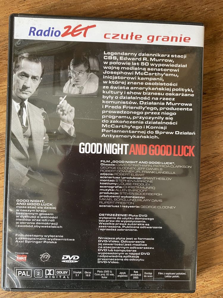 Dvd - good night ang good luck