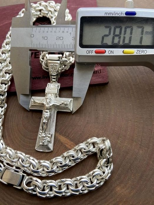 Срібний набір 100г ланцюжок+хрестик цепочка серебряная+крестик набор