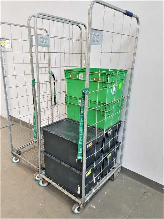 Wózek Magazynowy Transportowy Gniazdowy Kurierski Siatkowy Platforma