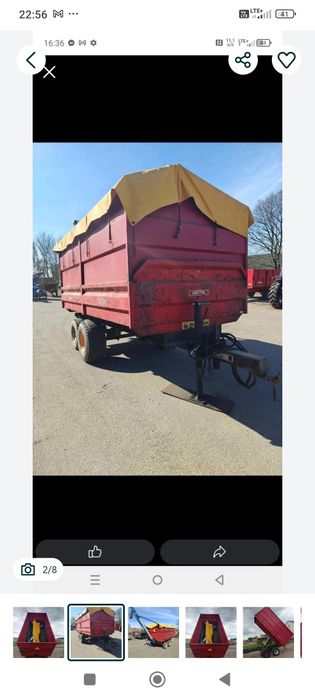 Przyczepa rolnicza budowlana wywrotka 8 t tandem kimadan navtek zareje