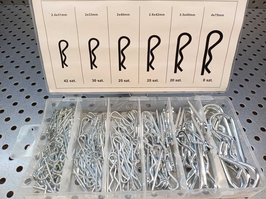Zestaw zawleczek sprężynowych 150-szt. zawleczki sprezynowe