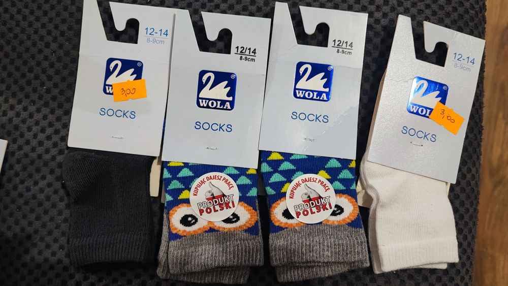 4x Wola skarpetki chłopięce róż.12/14, 8-9cm