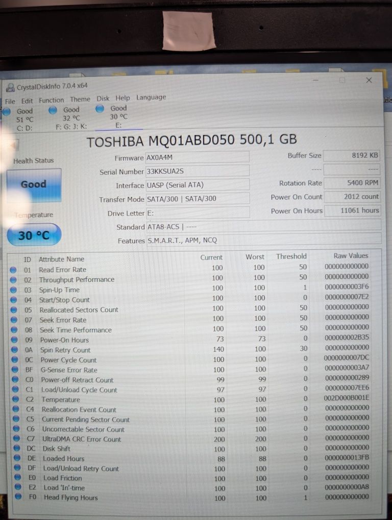 Hdd Toshiba 2,5 500gb