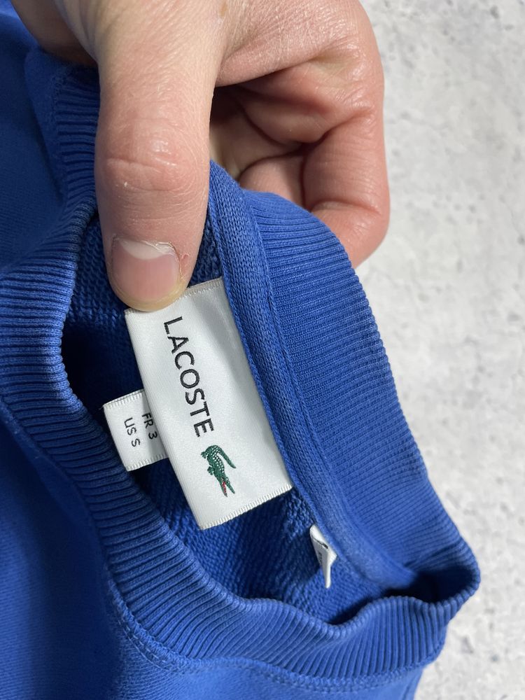 Мужская Кофта Свитшот Lacoste Оригинал С Большим Логотипом S Размер