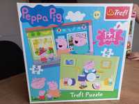 Świnka peppa pig puzzle 2w1 perkusja zakupy sklep