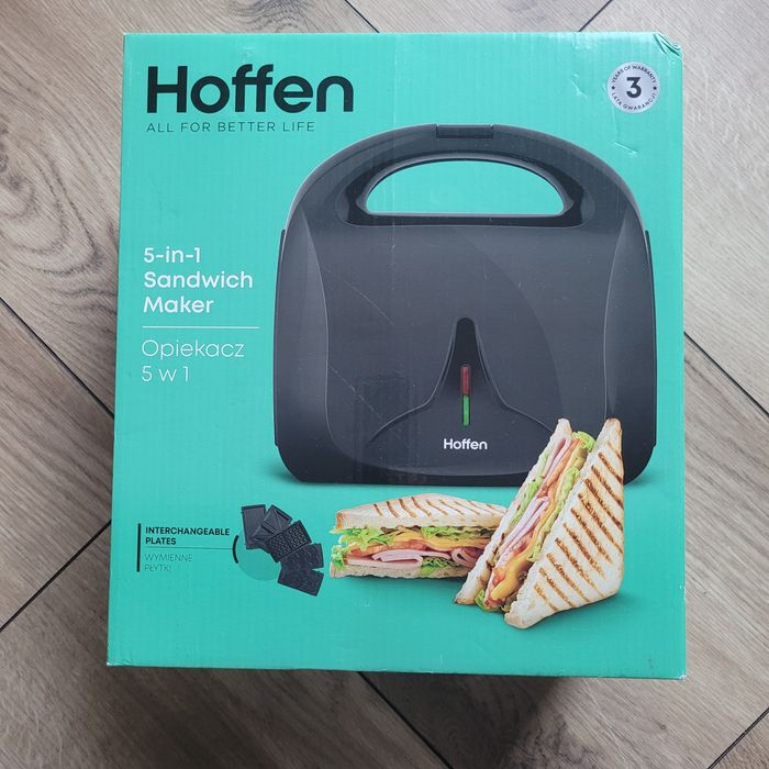 Hoffen opiekacz 5w1 panini,sandwich, gofry na prezent toster