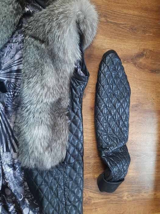 Шубка, жилетка з песьця. Пальто стьобане