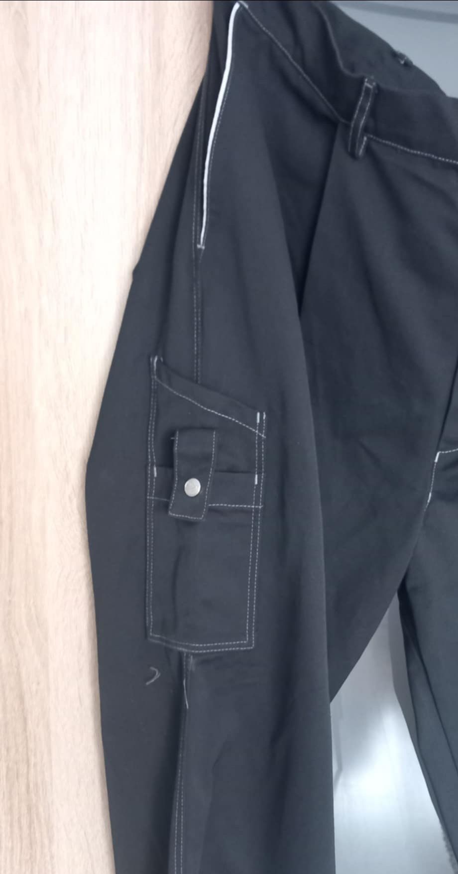 Czarne spodnie męskie cargo Klopman,r. XL