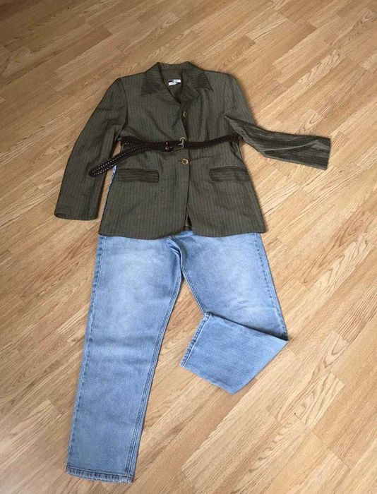 Пиджак удлиненный (Италия) 85%вискоза,15% лен L